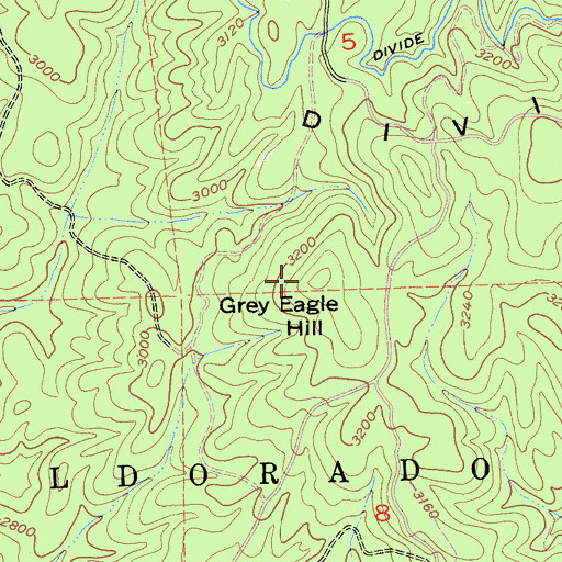 Topographic Map of Grey Eagle Hill, CA