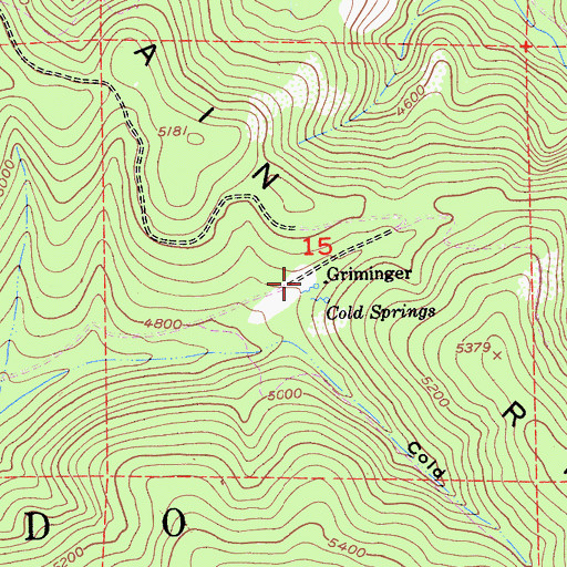 Topographic Map of Griminger, CA