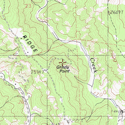 Topographic Map of Grizzly Point, CA