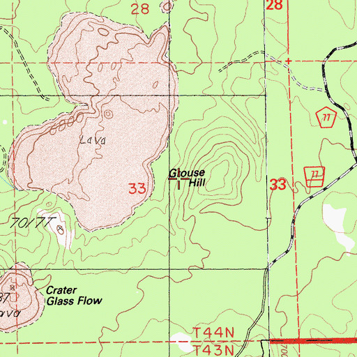 Topographic Map of Grouse Hill, CA