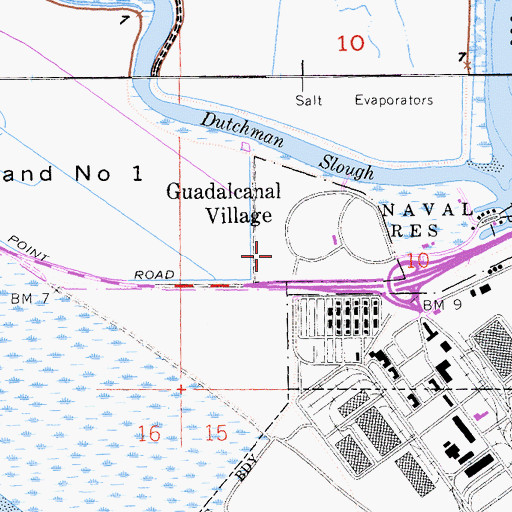 Topographic Map of Guadalcanal Village, CA
