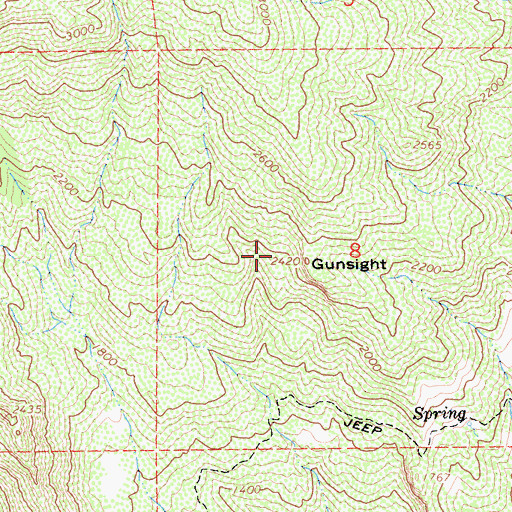 Topographic Map of Gunsight, CA