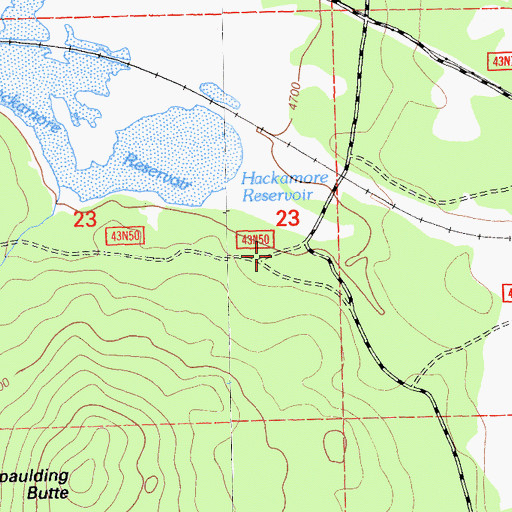 Topographic Map of Hackamore, CA