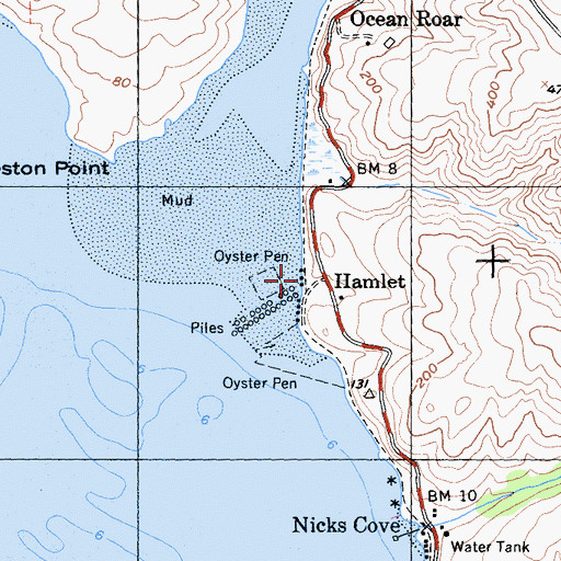 Topographic Map of Hamlet, CA