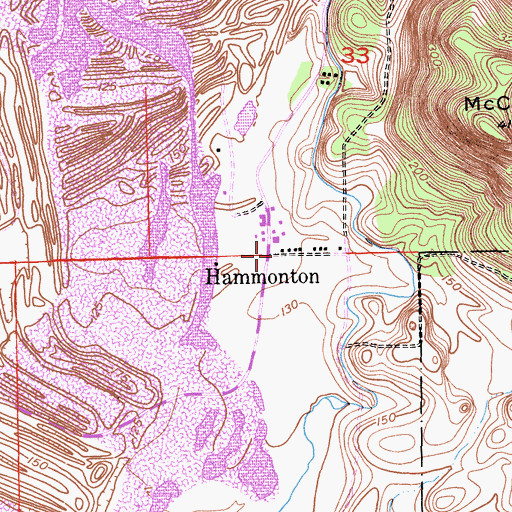 Topographic Map of Hammonton, CA