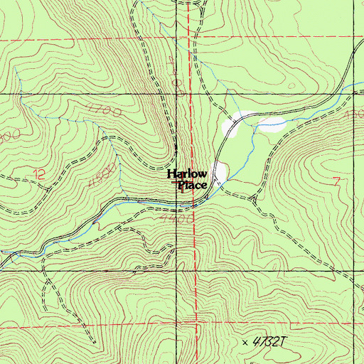 Topographic Map of Harlow Place, CA