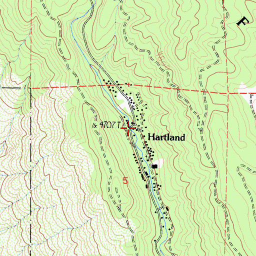 Topographic Map of Hartland, CA