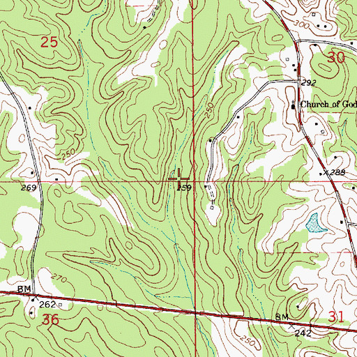 Topographic Map of Dixons Mill Division, AL