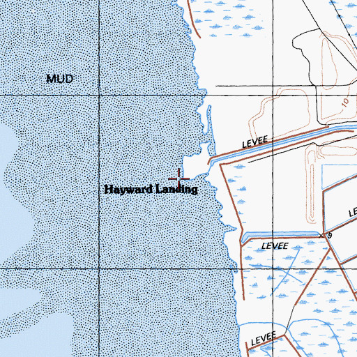 Topographic Map of Hayward Landing, CA