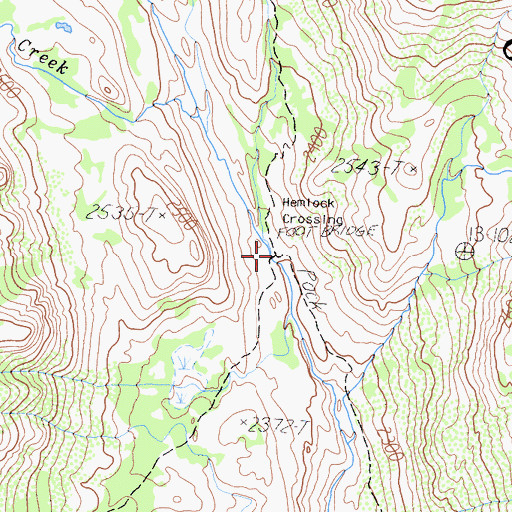 Topographic Map of Hemlock Crossing, CA