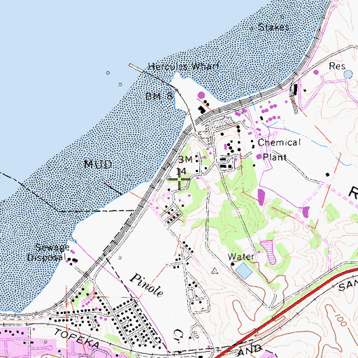 Topographic Map of Hercules, CA