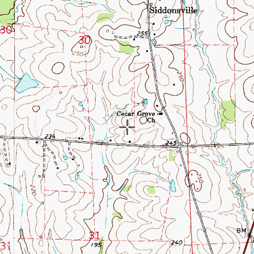 Topographic Map of Faunsdale Division, AL