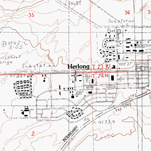 Topographic Map of Herlong, CA