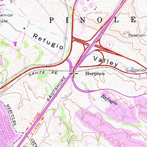 Topographic Map of Herpoco, CA