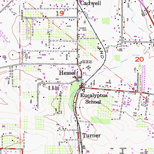 Topographic Map of Hessel, CA