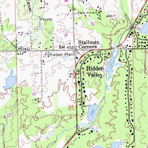 Topographic Map of Hidden Valley, CA
