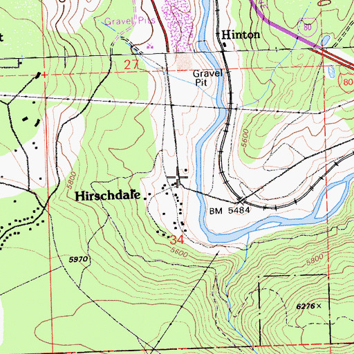 Topographic Map of Hirschdale, CA