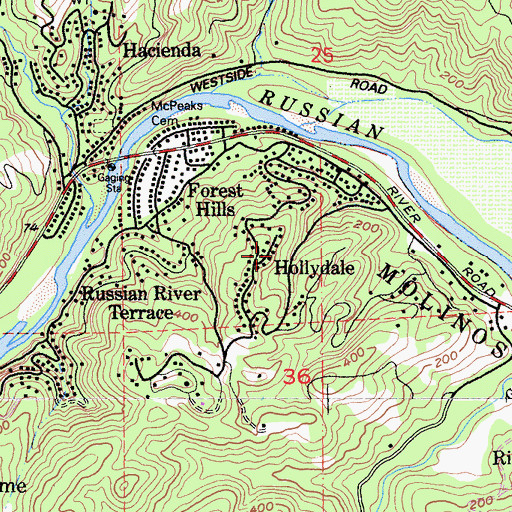 Topographic Map of Hollydale, CA