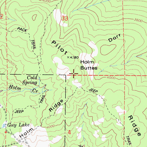 Topographic Map of Holm Buttes, CA