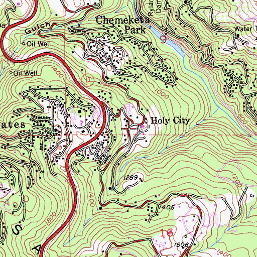 Topographic Map of Holy City, CA