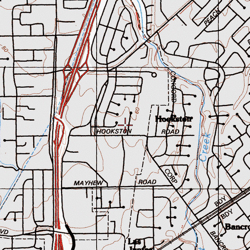 Topographic Map of Hookston, CA