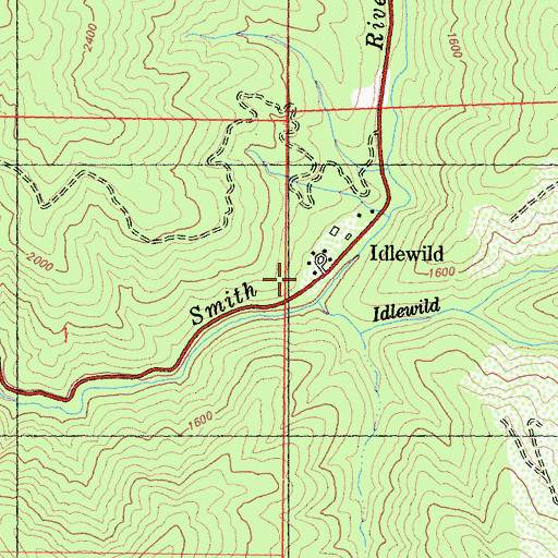 Topographic Map of Idlewild, CA