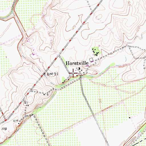 Topographic Map of Horstville, CA