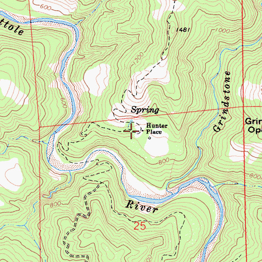 Topographic Map of Hunter Place, CA