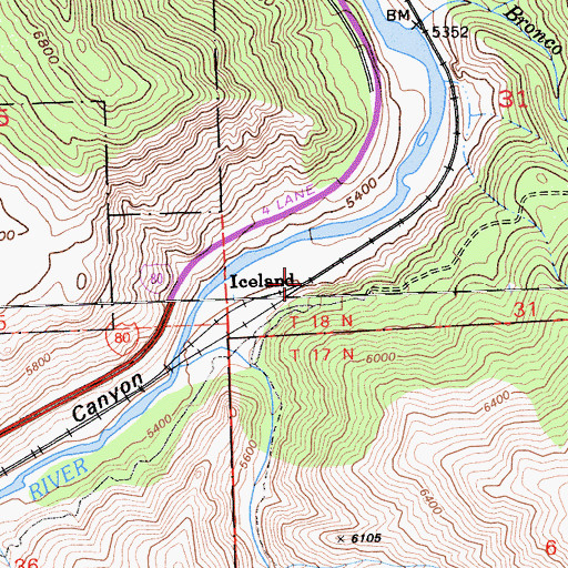 Topographic Map of Iceland, CA