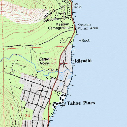 Topographic Map of Idlewild, CA