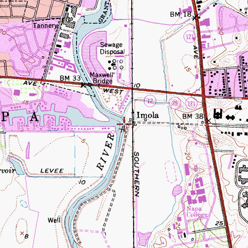 Topographic Map of Imola, CA