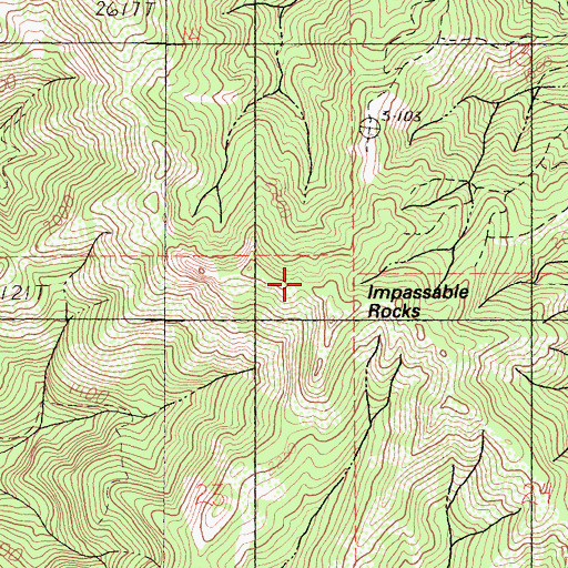 Topographic Map of Impassable Rocks, CA