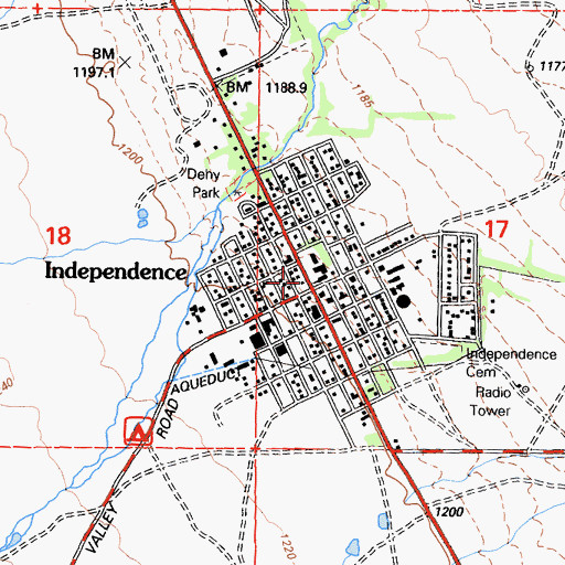Topographic Map of Independence, CA