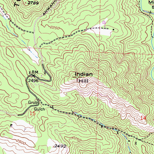 Topographic Map of Indian Hill, CA