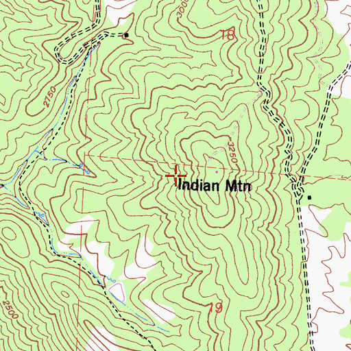Topographic Map of Indian Mountain, CA