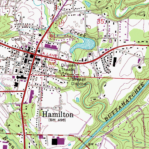 Topographic Map of Hamilton Division, AL
