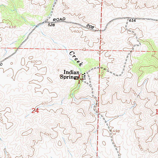 Topographic Map of Indian Springs, CA