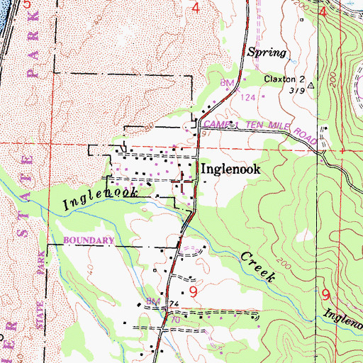 Topographic Map of Inglenook, CA
