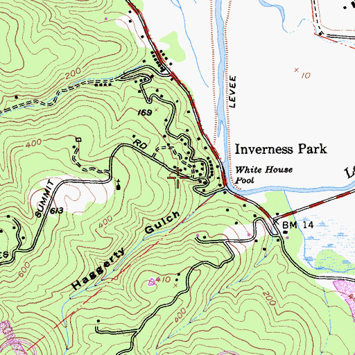 Topographic Map of Inverness Park, CA