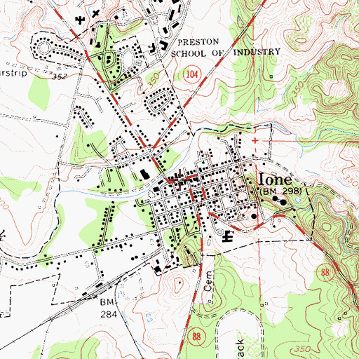 Topographic Map of Ione, CA
