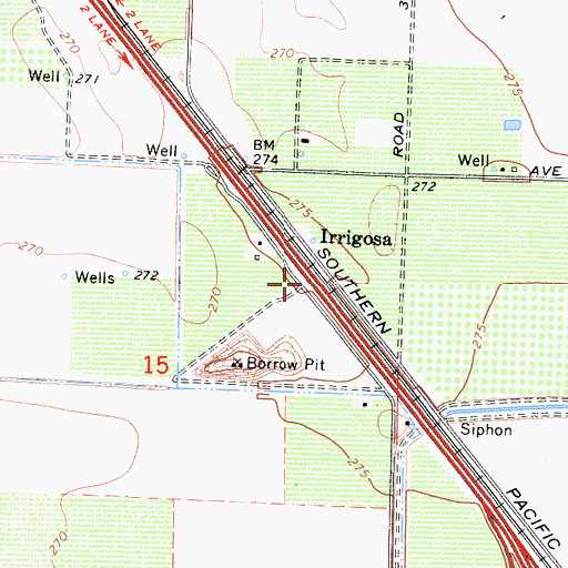 Topographic Map of Irrigosa, CA