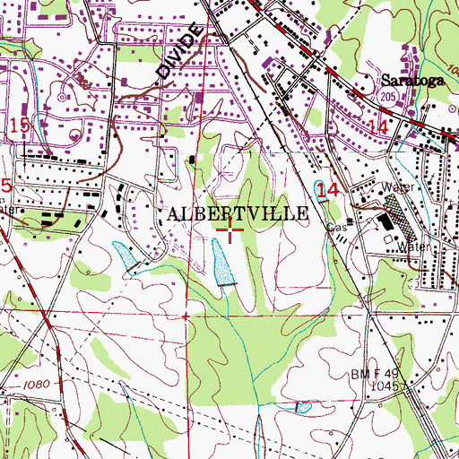 Topographic Map of Albertville-Boaz Division, AL