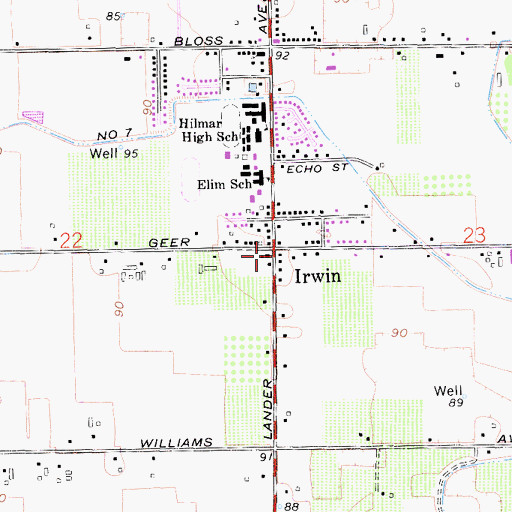 Topographic Map of Irwin, CA