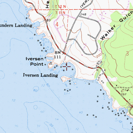 Topographic Map of Iversen Landing, CA