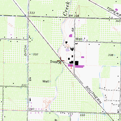 Topographic Map of Ivory, CA