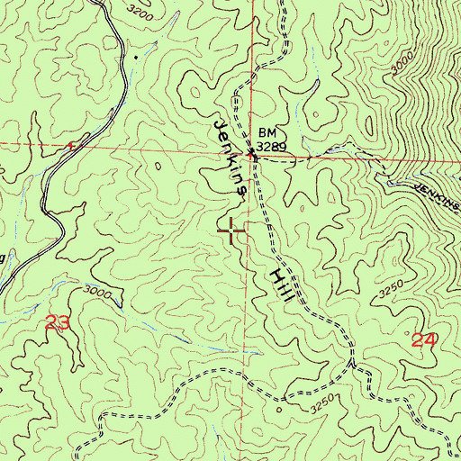 Topographic Map of Jenkins Hill, CA