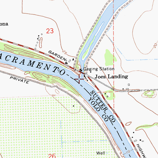 Topographic Map of Joes Landing, CA