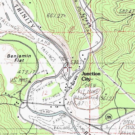 Topographic Map of Junction City, CA