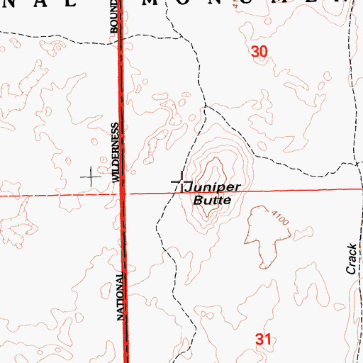 Topographic Map of Juniper Butte, CA