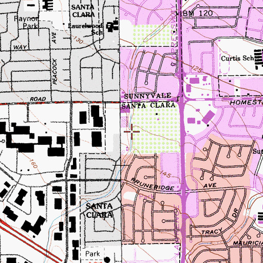 Topographic Map of Kaiser Permanente Santa Clara Medical Center, CA